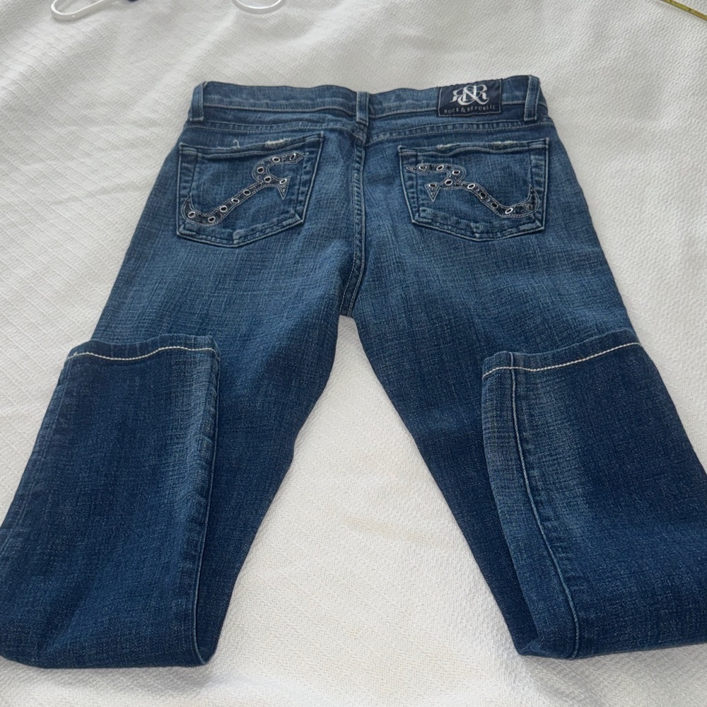 Rock & Republic Dark Blue Studded Boot Cut Jeans